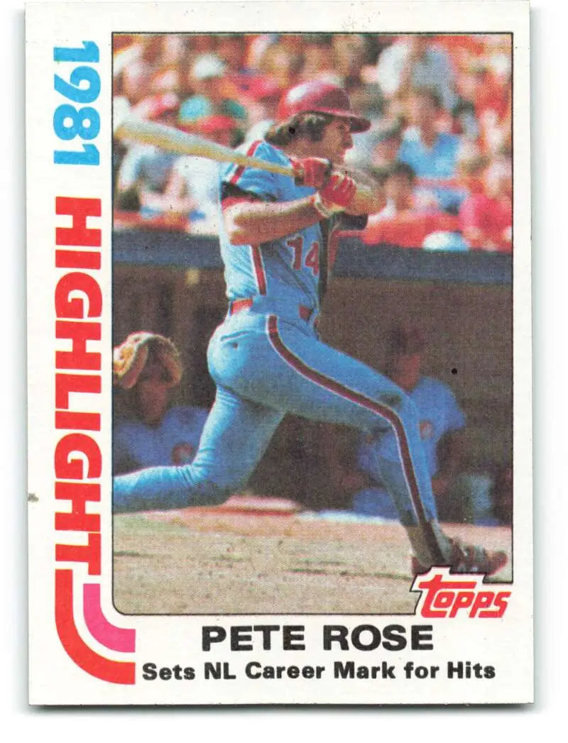 1982 Topps #4 Pete Rose EX Excellent Philadelphia Phillies Baseball Card - Baseball Card Single