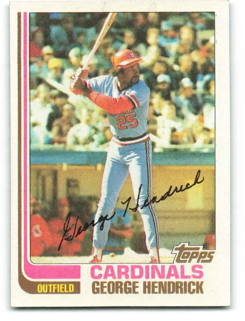 1982 Topps #420 George Hendrick EX Excellent St. Louis Cardinals Baseball Card - Baseball Card Single