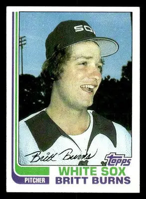 Vintage 1982 Topps Britt Burns Chicago White Sox baseball card for collection