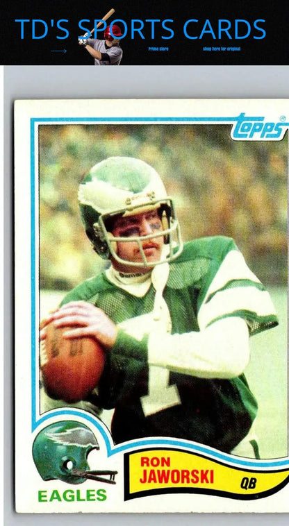Ron Jaworski 1982 Topps trading card #447 featuring the football star in action