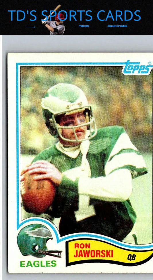 Ron Jaworski 1982 Topps trading card #447 featuring the football star in action