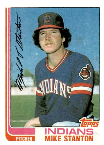 Original gloss Mike Stanton baseball card from 1982 Topps #473 featuring Simply Sandoval