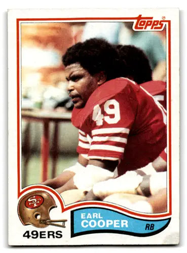 Original gloss Earl Cooper football card featuring the Good 49ers from 1982 Topps