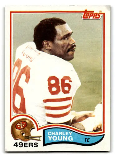Charle Young 1982 Topps football card with original gloss mint 49ers NM condition