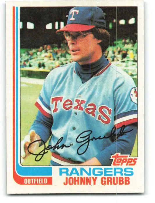 1982 Topps #496 Johnny Grubb EX Excellent Texas Rangers Baseball Card - Baseball Card Single