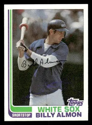 Vintage Billy Almon baseball card of Chicago White Sox player from 1982 Topps