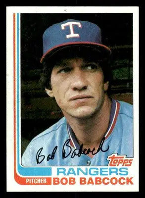Vintage baseball card of Bob Babcock Texas Rangers player from 1982 Topps series