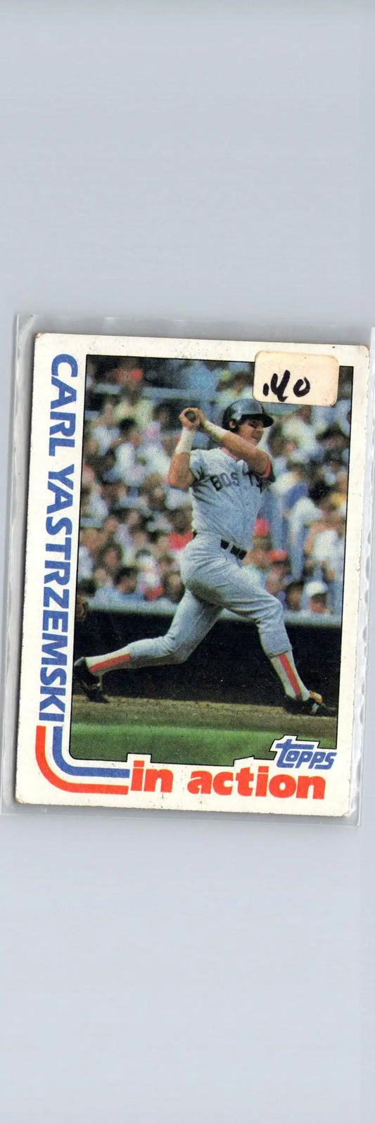 1982 Topps Carl Yastrzemski baseball card displaying a vintage Carl Yastrzemski collectible