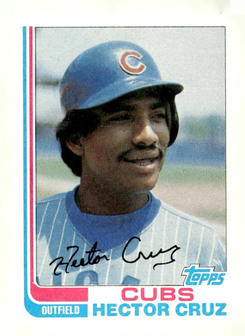 Vintage Hector Cruz baseball card from 1982 Topps featuring Hector Cruz in Cubs uniform