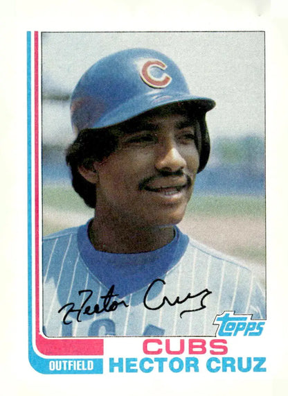 Vintage Hector Cruz baseball card from 1982 Topps featuring Hector Cruz in Cubs uniform
