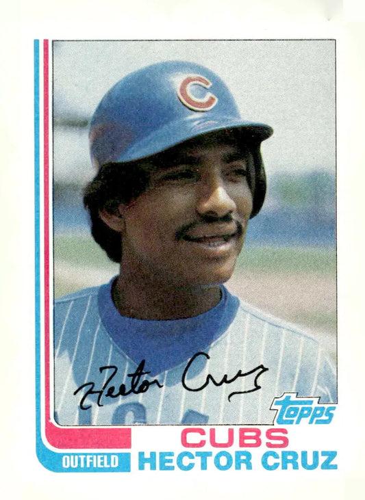 Vintage Hector Cruz baseball card from 1982 Topps featuring Hector Cruz in Cubs uniform