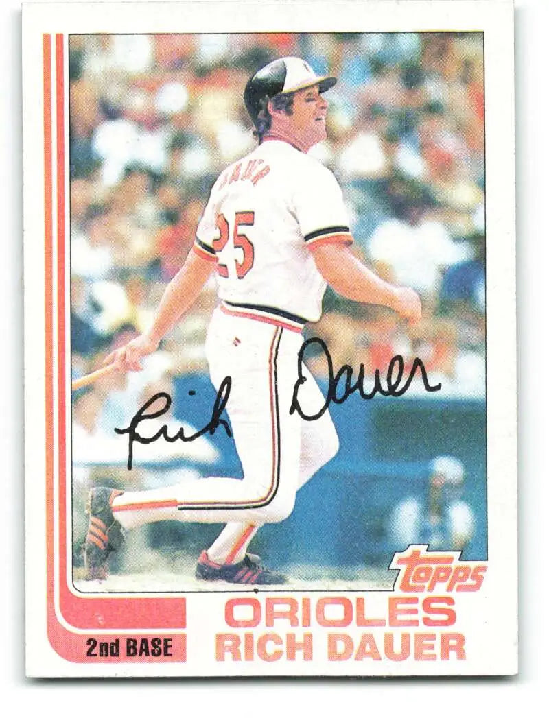 1982 Topps #8 Rich Dauer EX Excellent Baltimore Orioles Baseball Card - Baseball Card Single