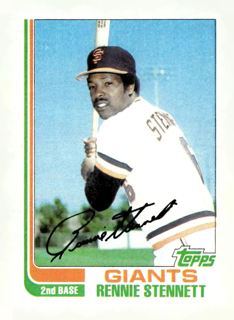 Autographed 1980 Topps Rennie Stennett baseball card featuring San Francisco Giants player