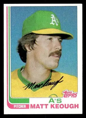 Vintage 1982 Topps Matt Keough baseball card featuring Oakland Athletics player