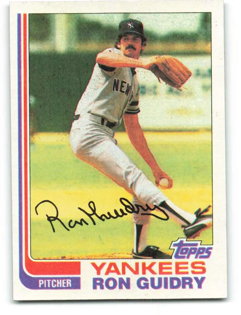 1982 Topps #9 Ron Guidry EX Excellent New York Yankees Baseball Card - Baseball Card Single