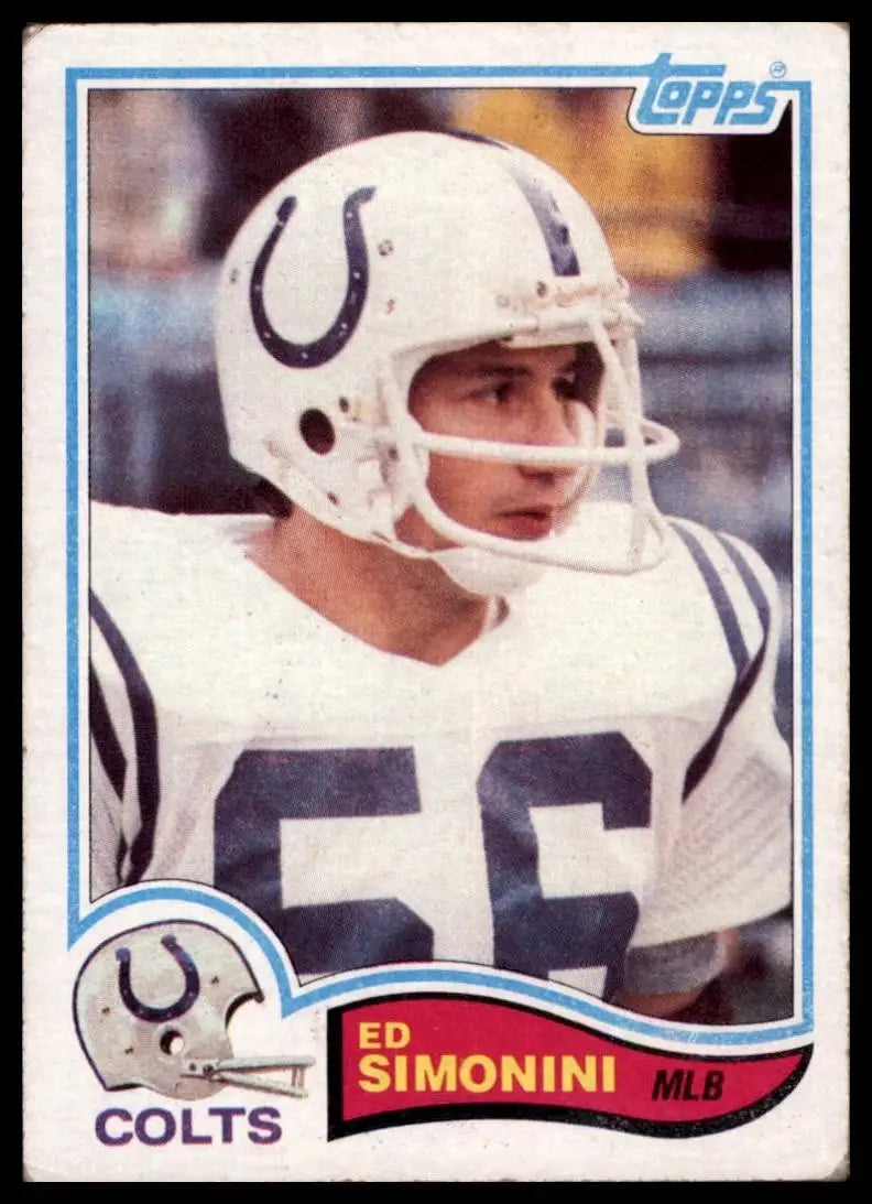 1982 Topps Ed Simonini #20 Indiapolis Colts Football Card NFL Sports - Football Card Single