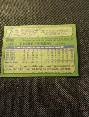 1982 Topps - Eddie Murray #390. Baltimore Orioles. EX - EX+ - Baseball Card Single