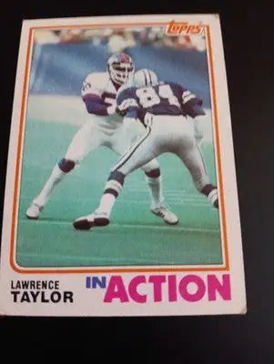 1982 Topps - In Action Lawrence Taylor #435 (RC). New York Giants. EX - Football Card Single