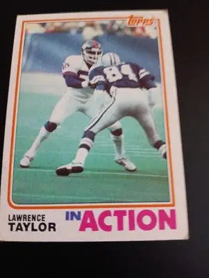 1982 Topps - In Action Lawrence Taylor #435 (RC). New York Giants. EX - Football Card Single