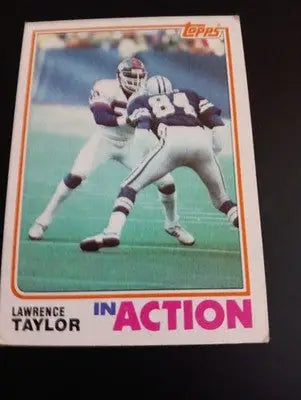 1982 Topps - In Action Lawrence Taylor #435 (RC). New York Giants. EX - Football Card Single