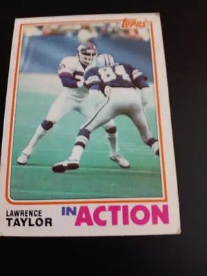 1982 Topps - In Action Lawrence Taylor #435 (RC). New York Giants. EX - Football Card Single