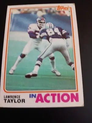 1982 Topps - In Action Lawrence Taylor #435 (RC). New York Giants. EX - Football Card Single