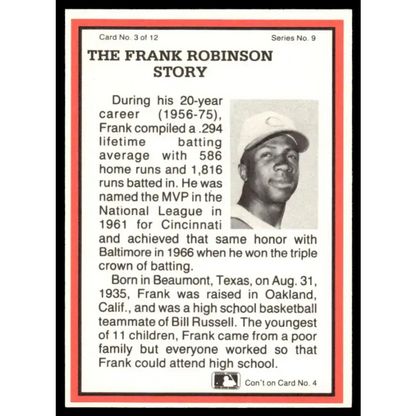 1983 #3 Frank Robinson EX/NM Cincinnati Reds Baseball Card