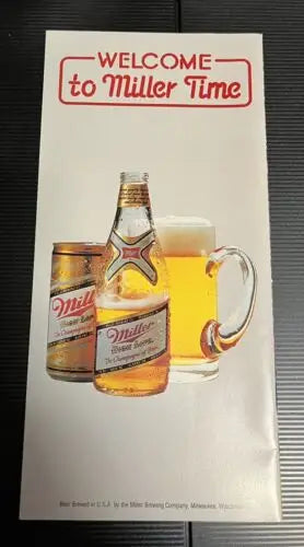 Miller Time advertisement in 1983-84 NBA Schedule Booklet Pamphlet featuring stars