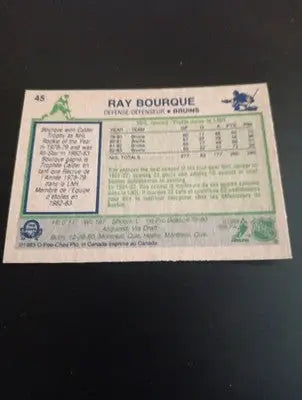 1983-84 O-Pee-Chee - Ray Bourque #45. Boston Bruins. EX+ - Hockey Card Single