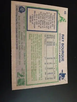 1983-84 O-Pee-Chee - Ray Bourque #45. Boston Bruins. EX+ - Hockey Card Single
