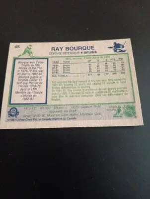 1983-84 O-Pee-Chee - Ray Bourque #45. Boston Bruins. EX+ - Hockey Card Single