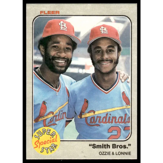 1983 Fleer #636 Ozzie Smith / Lonnie Smith SSS EX/NM St. Louis Cardinals Baseball Card - Baseball Card Single