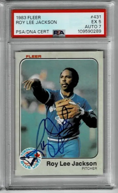 1983 Fleer Roy Lee Jackson autographed baseball card graded PSA/DNA EX 5 Auto 7