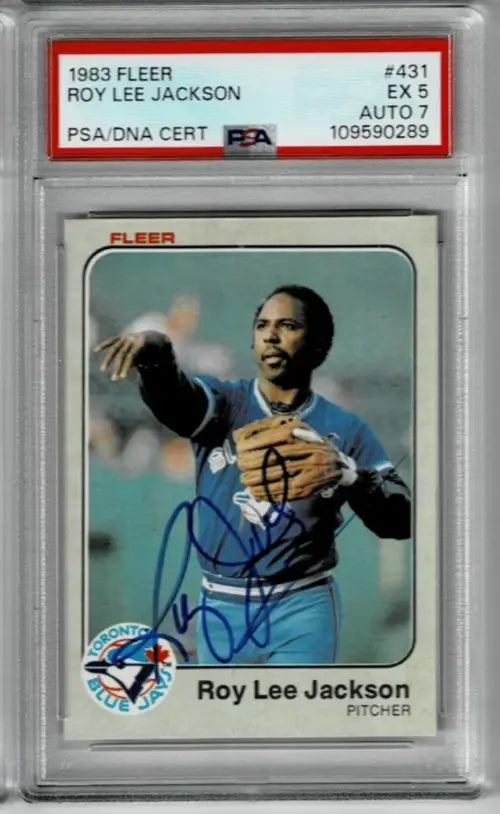 1983 Fleer Roy Lee Jackson autographed baseball card graded PSA/DNA EX 5 Auto 7