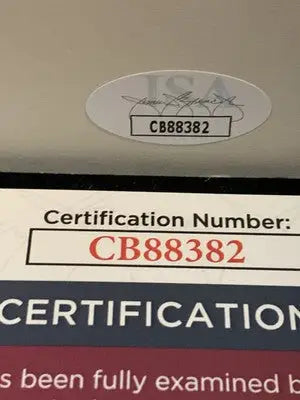 Authentication sticker and certification card for 1983 Perez Great Phillies AUTO Greg Luzinski signed postcard