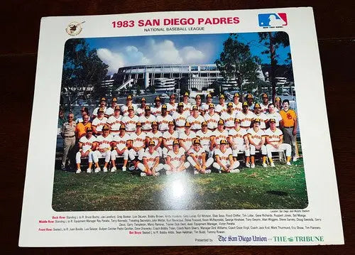 1983 SAN DIEGO PADRES 10x14 TEAM PHOTO BASEBALL PICTURE MLB Gwynn RC Jack MURPHY - Sports Memorabilia (Jerseys balls