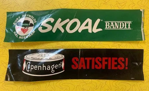 1983 SKOAL Bandit & Copenhagen Satisfies Bumper Sticker Lot 2 Vintage - Collectibles