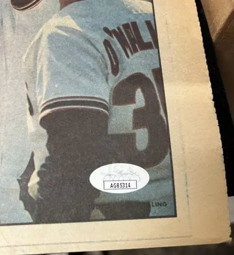 Baseball player poster of Darrell Evans in Sporting News Magazine signed by the athlete