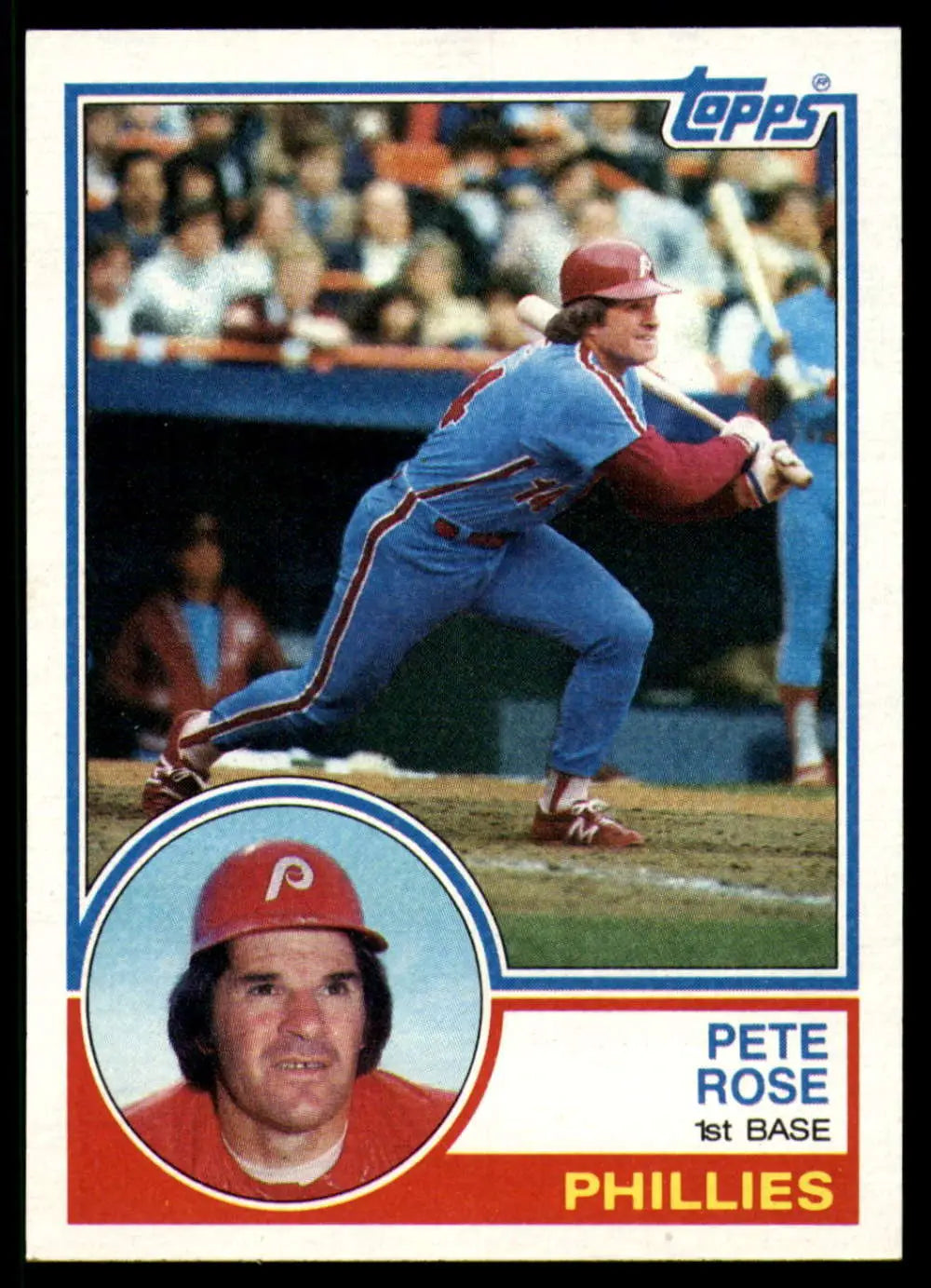1983 Topps #100 Pete Rose EX Excellent Philadelphia Phillies Baseball Card