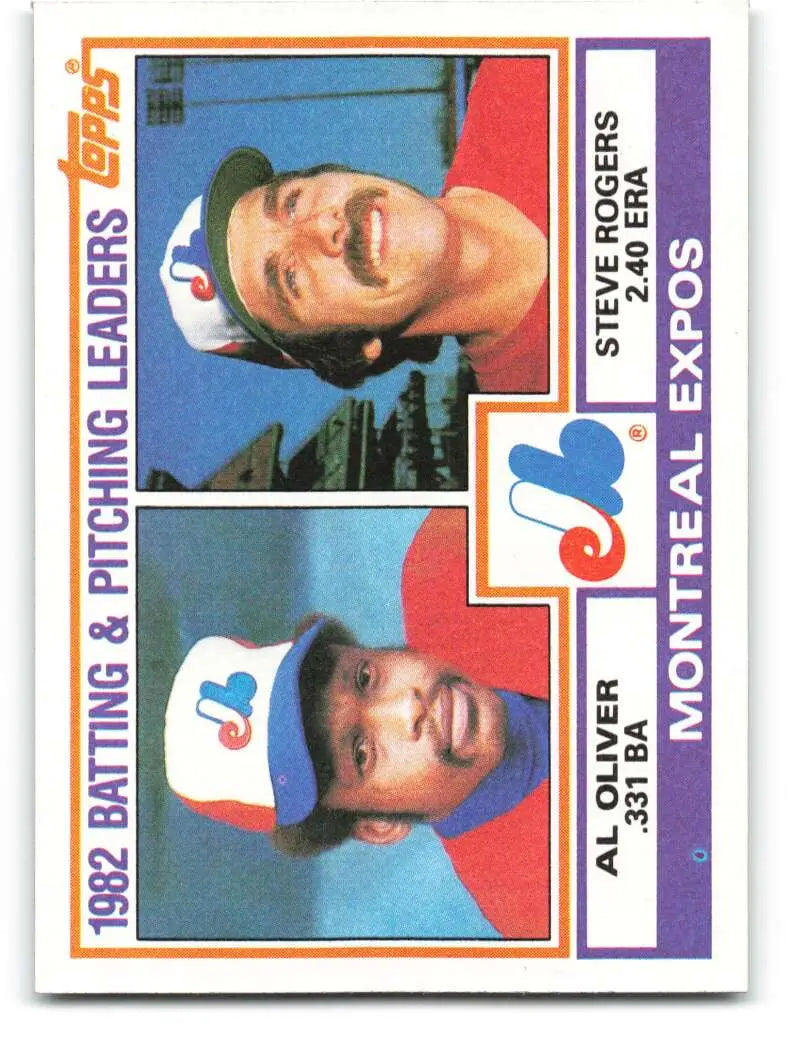1983 Topps #111 Al Oliver/Steve Rogers EX Excellent Montreal Expos Baseball Card - Baseball Card Single