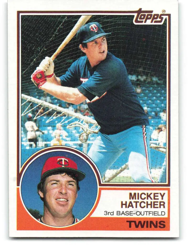 1983 Topps #121 Mickey Hatcher EX Excellent Minnesota Twins Baseball Card - Baseball Card Single