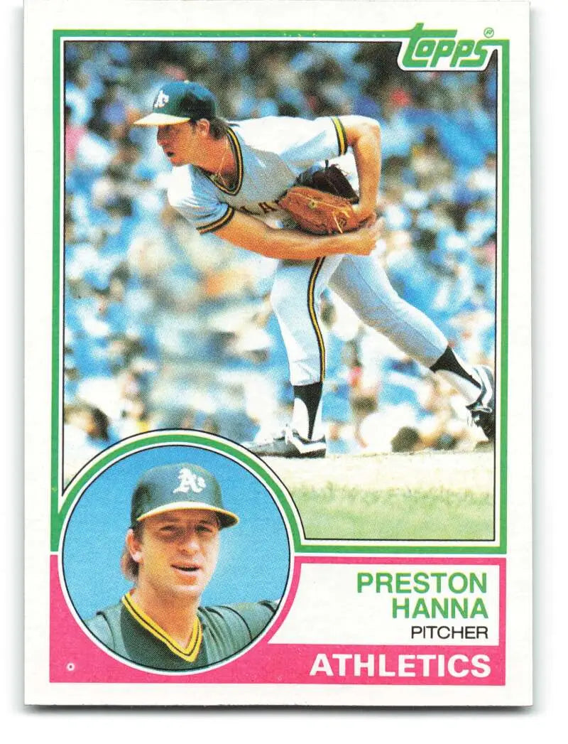 1983 Topps #127 Preston Hanna EX Excellent Oakland Athletics Baseball Card - Baseball Card Single
