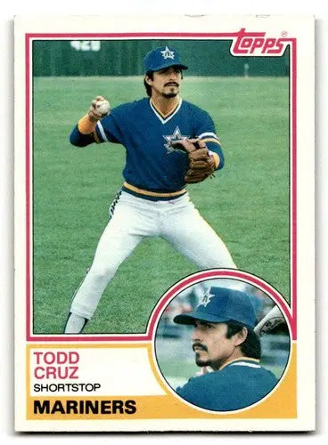 Original gloss Todd Cruz Seattle Mariners baseball card from 1983 Topps #132