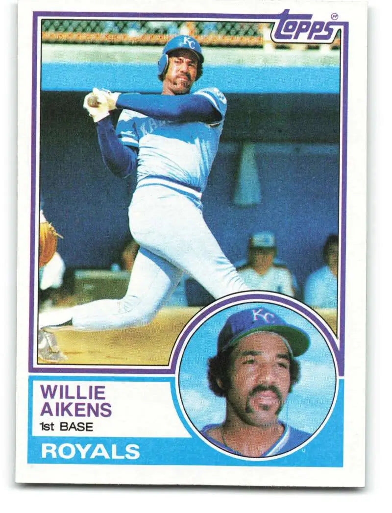 1983 Topps #136 Willie Aikens EX Excellent Kansas City Royals Baseball Card - Baseball Card Single