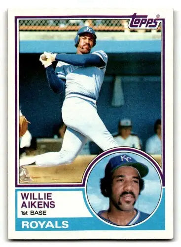 1983 Topps #136 Willie Aikens Kansas City Royals Baseball Cards NM N ID:61390 - Baseball Card Single