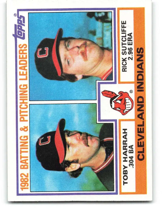 1983 Topps #141 Toby Harrah/Rick Sutcliffe EX Excellent Cleveland Indians Baseball Card - Baseball Card Single