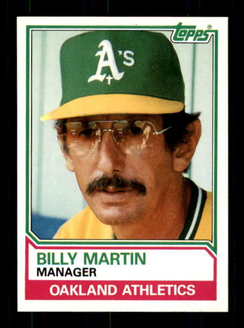 1983 Topps #156 Billy Martin EX Excellent Oakland Athletics Baseball Card - Baseball Card Single