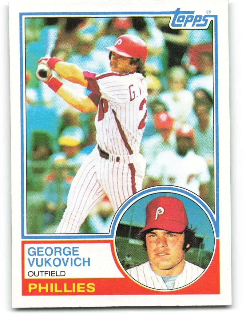1983 Topps #16 George Vukovich EX Excellent Philadelphia Phillies Baseball Card - Baseball Card Single