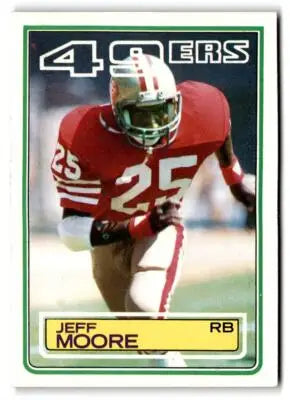 Vintage Jeff Moore San Francisco 49ers football card from 1983 Topps #170
