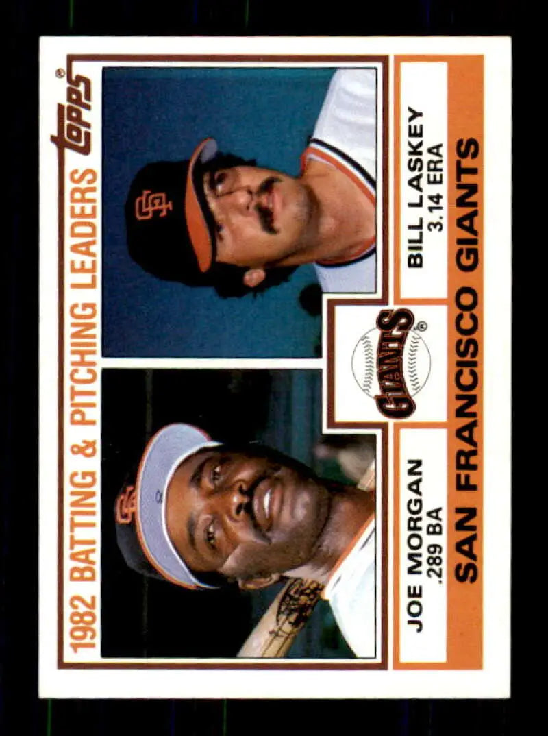 1983 Topps #171 Joe Morgan/Bill Laskey EX Excellent San Francisco Giants Baseball Card - Baseball Card Single